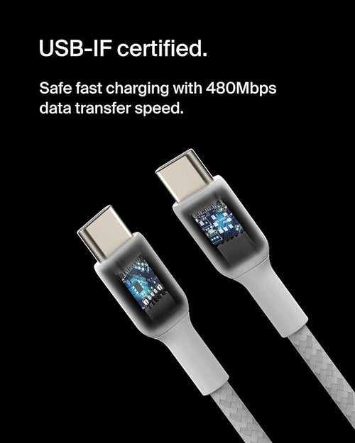 Braided USB-C to USB-C Cable – 1m (Fast Charge)